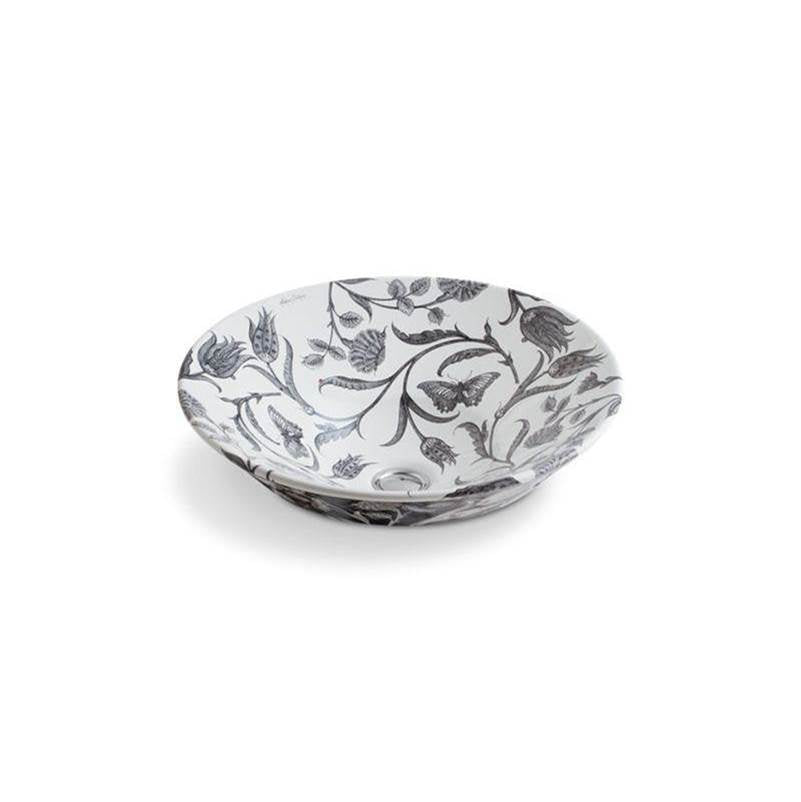 Kohler - Botanical StudyE Conical Bell 16-1/4'' round vessel bathroom sink, no overflow - Botanical Study