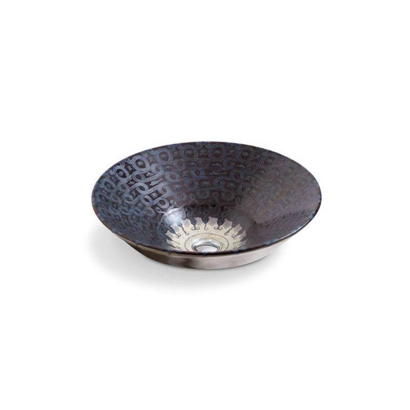 Kohler - Serpentine BronzeE Conical Bell 16-1/4'' round vessel bathroom sink, no overflow - Sandbar