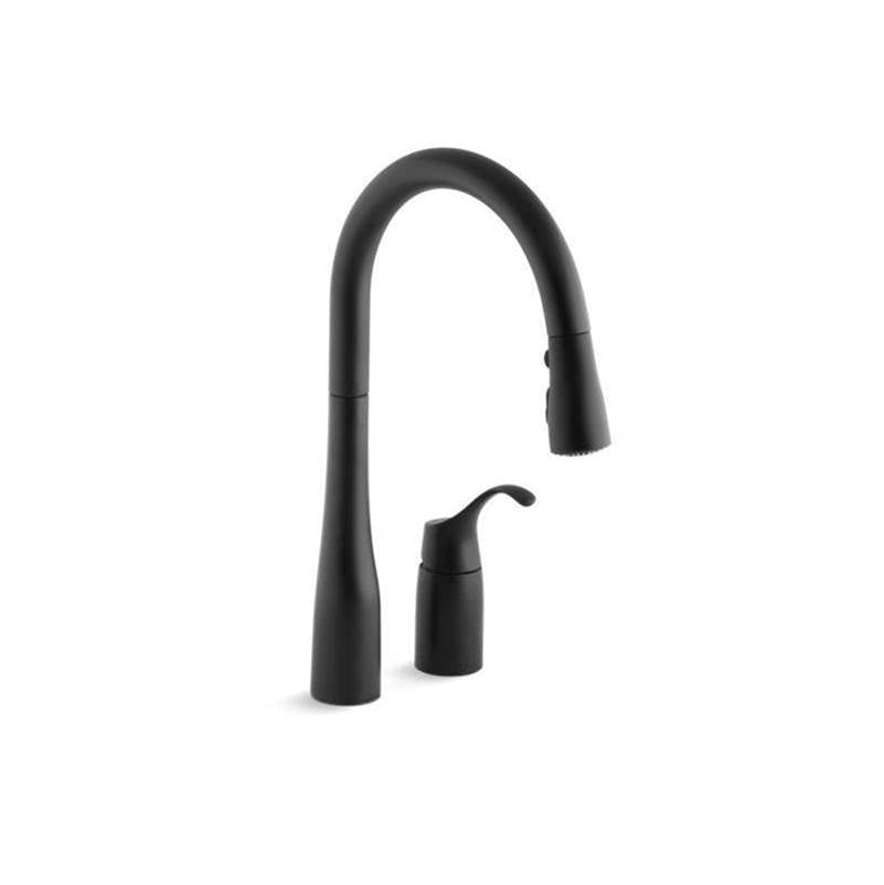 Kohler - Simplice Pull-down kitchen sink faucet with three-function sprayhead - Matte Black