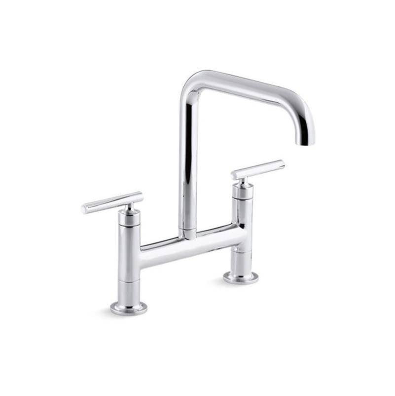 Kohler - Purist Two-hole bridge kitchen sink faucet - Polished Chrome
