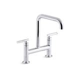 Kohler - Purist Two-hole bridge kitchen sink faucet - Polished Chrome