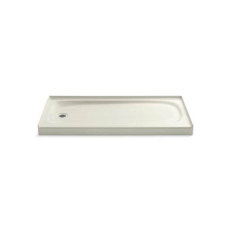 Kohler - Salient 60'' x 30'' alcove shower base, left drain - Biscuit