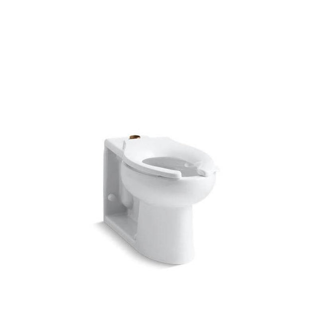 Kohler - AngleseyE Floor-mount top spud flushometer bowl with bedpan lugs - White