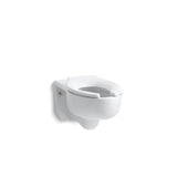 Kohler - StrattonE Water-Guard Wall-mount 3.5 gpf flushometer valve elongated blow-out toilet bowl with top inlet, requires seat - White