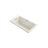 Kohler - Underscore 60'' x 32'' drop-in heated whirlpool bath - Biscuit