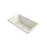 Kohler - Underscore 72'' x 42'' drop-in heated whirlpool bath - Biscuit
