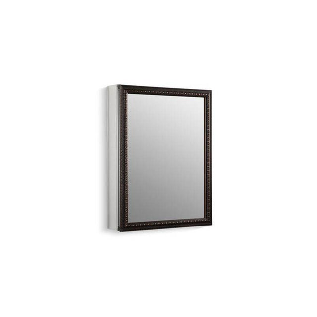 Kohler - 20'' W x 26'' H aluminum single-door medicine cabinet with oil-rubbed bronze framed mirror door - Oil Rubbed Bronze
