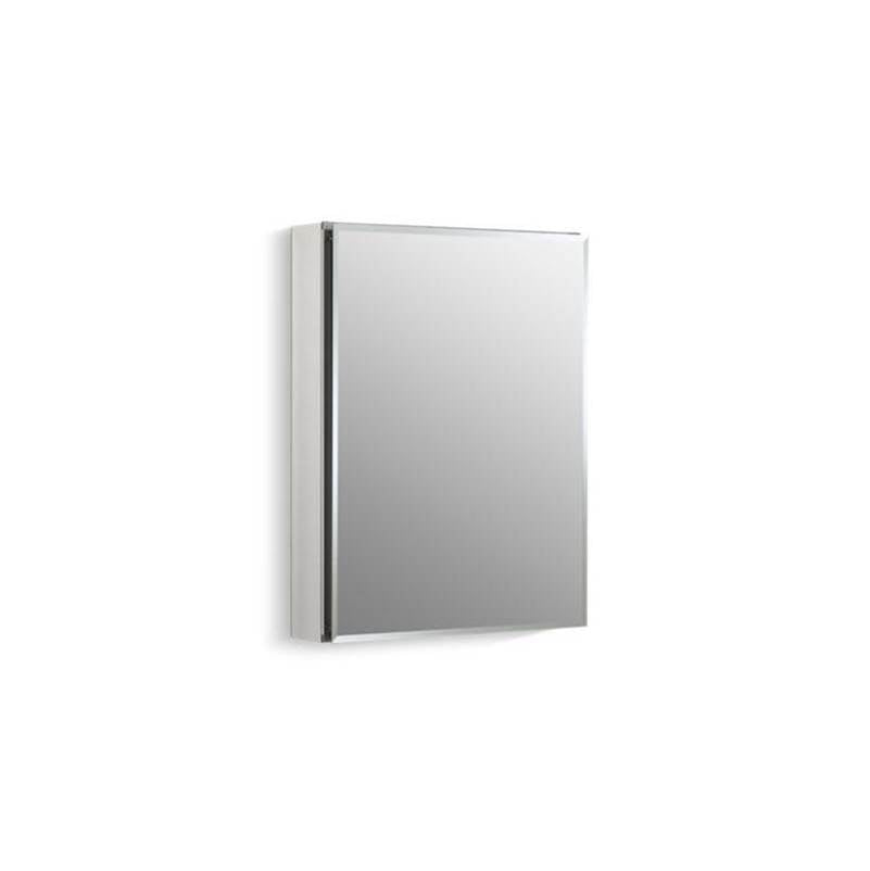 Kohler - 20'' W x 26'' H aluminum single-door medicine cabinet with mirrored door, beveled edges
