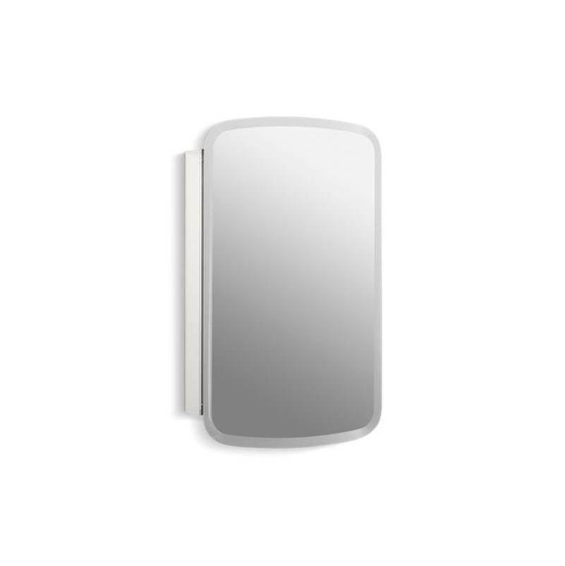 Kohler - Bancroft 20'' W x 31'' H aluminum single-door medicine cabinet with mirrored door, beveled edges