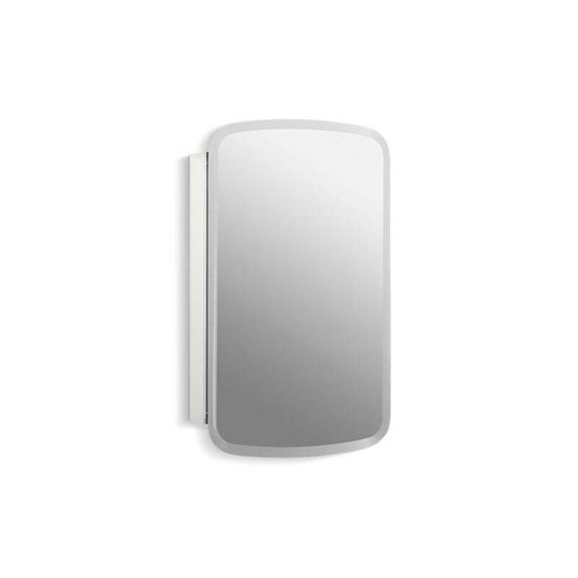 Kohler - Bancroft 20'' W x 31'' H aluminum single-door medicine cabinet with mirrored door, beveled edges