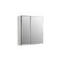 Kohler - 25'' W x 26'' H aluminum two-door medicine cabinet with mirrored doors, beveled edges