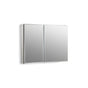 Kohler - 35'' W x 26'' H aluminum two-door medicine cabinet with mirrored doors, beveled edges