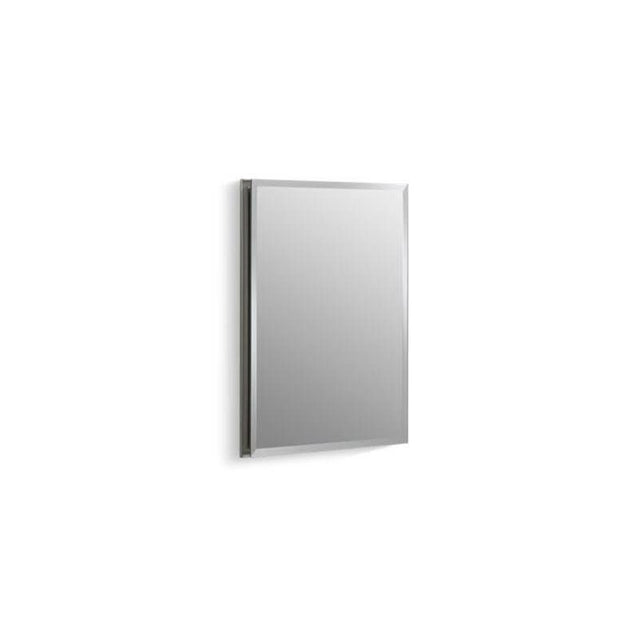 Kohler - 16'' W x 20'' H aluminum single-door medicine cabinet with mirrored door, beveled edges