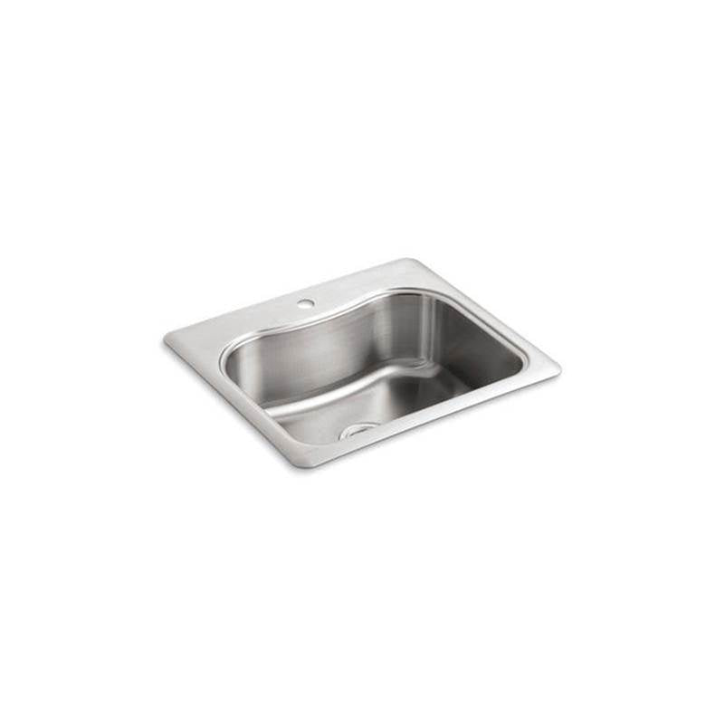 Kohler - StaccatoE 25'' top-mount single-bowl kitchen sink - Stainless Steel
