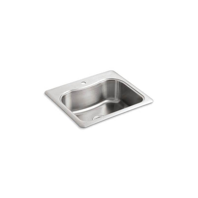 Kohler - StaccatoE 25'' top-mount single-bowl kitchen sink - Stainless Steel