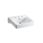 Kohler - Soho 20'' x 18'' wall-mount/concealed arm carrier bathroom sink with 8'' widespread faucet holes - White