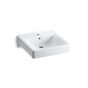 Kohler - Soho 20'' x 18'' wall-mount/concealed arm carrier bathroom sink with single faucet hole - White