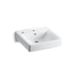Kohler - Soho 20'' x 18'' wall-mount/concealed arm carrier bathroom sink left-hand soap dispenser hole - White