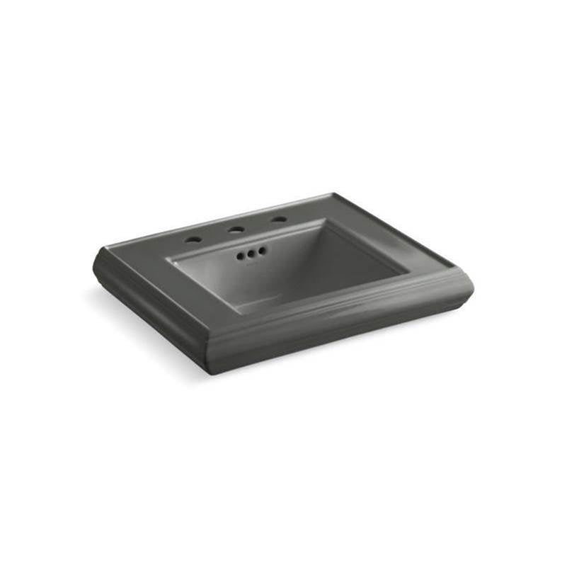 Kohler - Memoirs Pedestal/console table bathroom sink basin with 8'' widespread faucet holes - Thunder Grey