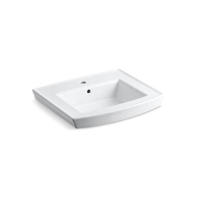 Kohler - Archer 24'' rectangular pedestal bathroom sink - White