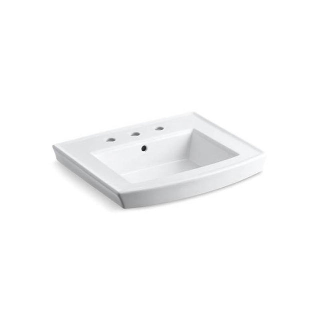 Kohler - Archer 24'' rectangular pedestal bathroom sink - White