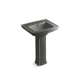 Kohler - Archer 24'' rectangular pedestal bathroom sink - Thunder Grey