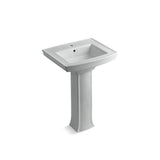 Kohler - Archer 24'' rectangular pedestal bathroom sink - Ice Grey
