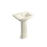 Kohler - Archer 24'' rectangular pedestal bathroom sink - Biscuit