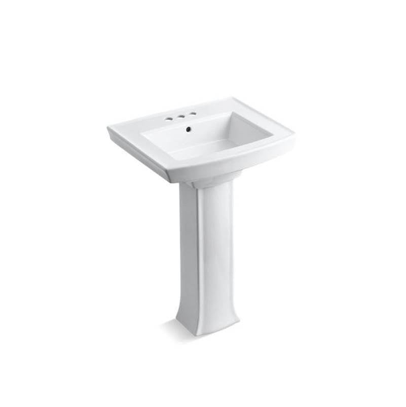 Kohler - Archer 24'' rectangular pedestal bathroom sink - White