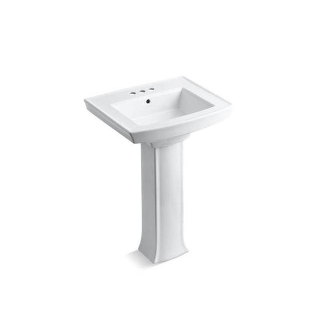 Kohler - Archer 24'' rectangular pedestal bathroom sink - White