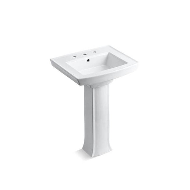 Kohler - Archer 24'' rectangular pedestal bathroom sink - White