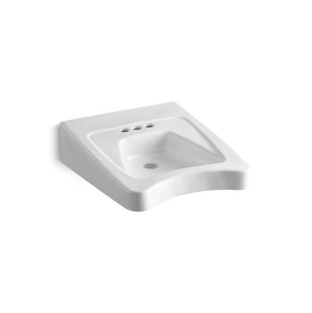 Kohler - MorningsideE 20'' x 27'' mount/concealed arm carrier wheelchair bathroom sink with 4'' centerset faucet holes - White