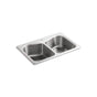 Kohler - StaccatoE 33'' top-mount double-bowl kitchen sink - Stainless Steel