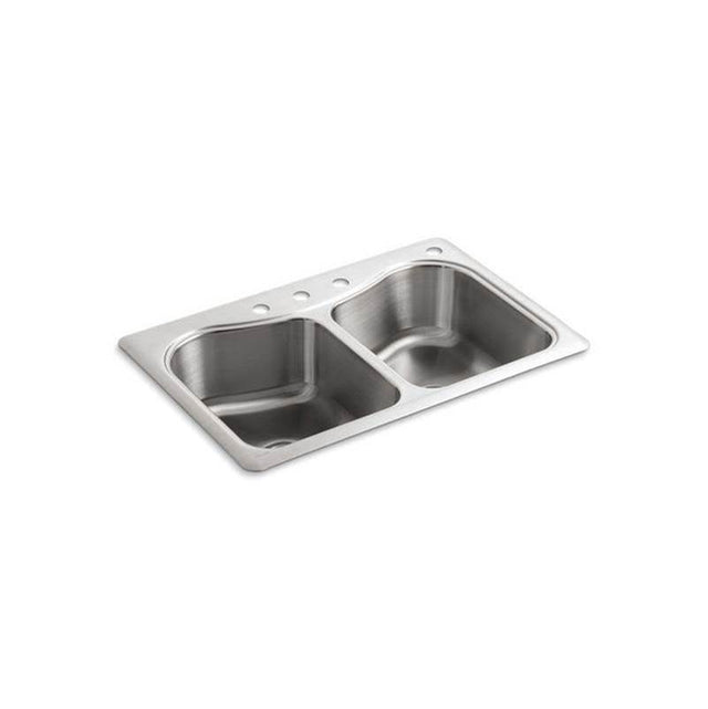 Kohler - StaccatoE 33'' top-mount double-bowl kitchen sink - Stainless Steel