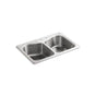 Kohler - StaccatoE 33'' top-mount double-bowl kitchen sink - Stainless Steel
