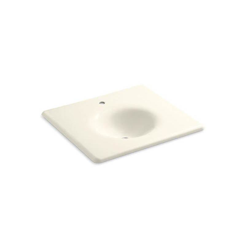 Kohler - Iron/Impressions 25'' Enameled cast iron vanity top with integrated round sink - Biscuit