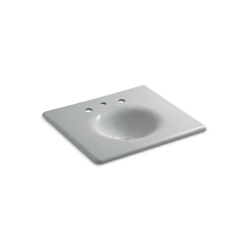 Kohler - Iron/Impressions 25'' Enameled cast iron vanity top with integrated round sink - Ice Grey