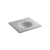 Kohler - Iron/Impressions 25'' Enameled cast iron vanity top with integrated round sink - Ice Grey