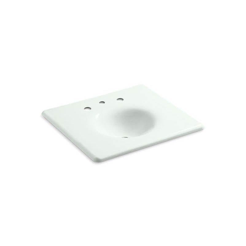 Kohler - Iron/Impressions 25'' Enameled cast iron vanity top with integrated round sink - Sea Salt