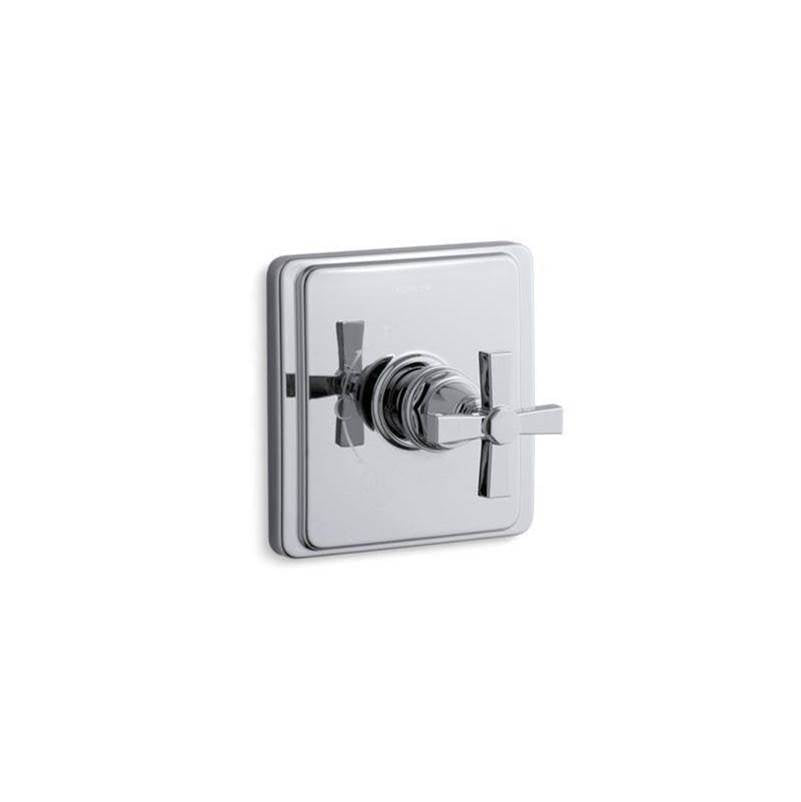 Kohler - Pinstripe Pure Rite-Temp valve trim with cross handle - Polished Chrome
