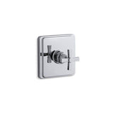 Kohler - Pinstripe Pure Rite-Temp valve trim with cross handle - Polished Chrome