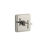 Kohler - Pinstripe Pure Rite-Temp valve trim with cross handle - Vibrant Polished Nickel