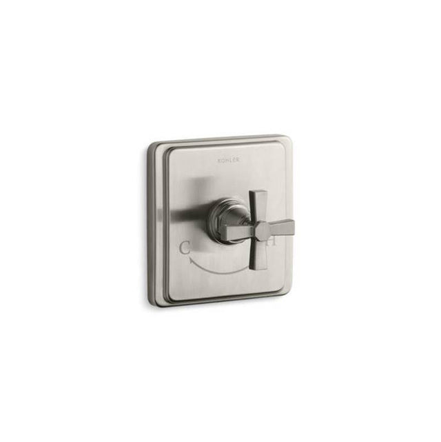 Kohler - Pinstripe Pure MasterShower temperature control valve trim with Lever handle - Vibrant Brushed Nickel