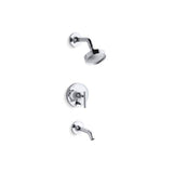 Kohler - Purist Rite-Temp bath and shower trim kit with push-button diverter and lever handle, 2.5 gpm - Polished Chrome