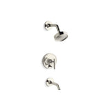 Kohler - Purist Rite-Temp bath and shower trim kit with push-button diverter and lever handle, 2.5 gpm - Vibrant Polished Nickel