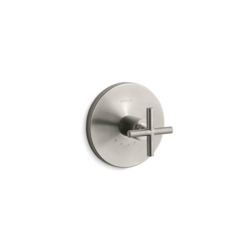 Kohler - Purist MasterShower temperature control valve trim with cross handle - Vibrant Brushed Nickel