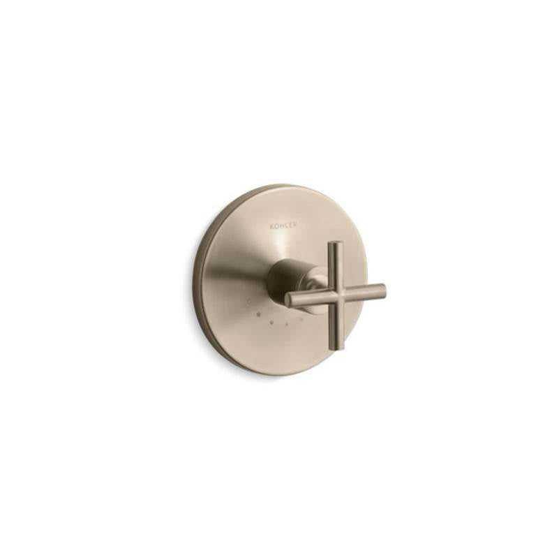 Kohler - Purist MasterShower temperature control valve trim with cross handle - Vibrant Brushed Bronze
