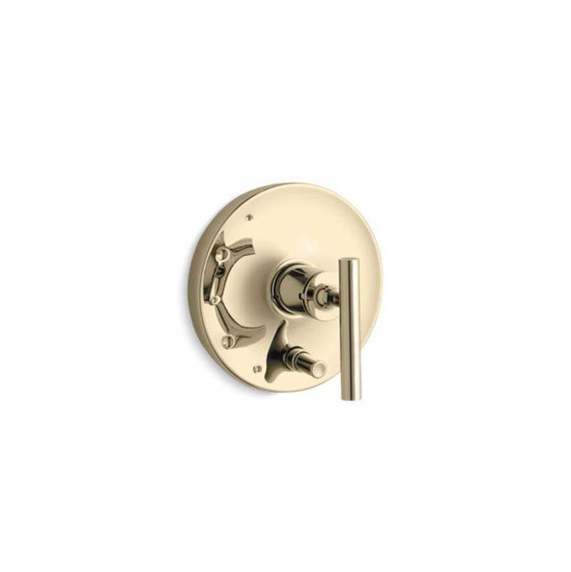Kohler - Purist Rite-Temp valve trim with push-button diverter and lever handle - Vibrant French Gold