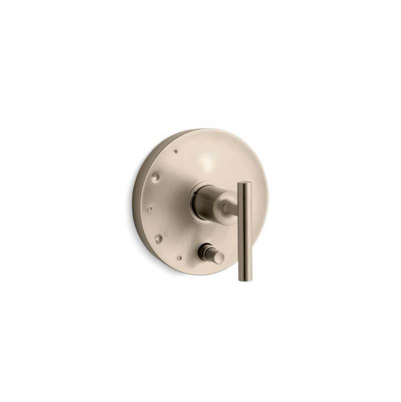 Kohler - Purist Rite-Temp valve trim with push-button diverter and lever handle - Vibrant Brushed Bronze