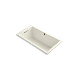 Kohler - Underscore 60'' x 32'' drop-in Heated BubbleMassageE air bath - Biscuit